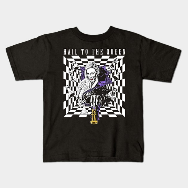 Charlotte Flair Hail To The Queen Kids T-Shirt by Holman